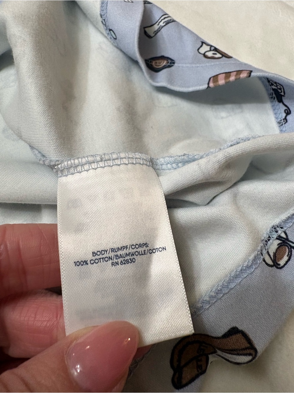 Lands’ End Cotton French Café Breakfast Nightgown Large Blue Sleep Dress Soft - Picture 8 of 10